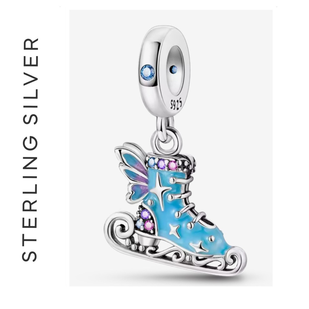 🌟 S925 Sterling Silver Ice Skates Charm